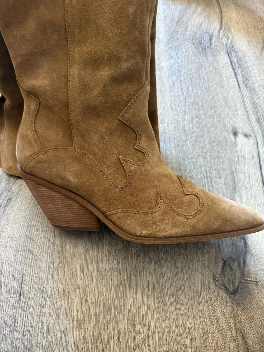Vince Camuto Shaharla Tan Suede Over-the-Knee Western Boots Size 12M